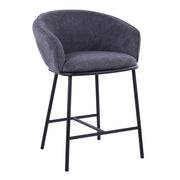 Pair of Lumi Source Ashland contemporary counter stools with wooden seats and metal legs, set of two.