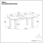 Wilson handcrafted dining table by Simpli-Home with a wooden surface, sturdy legs, and a classic design for dining rooms.
