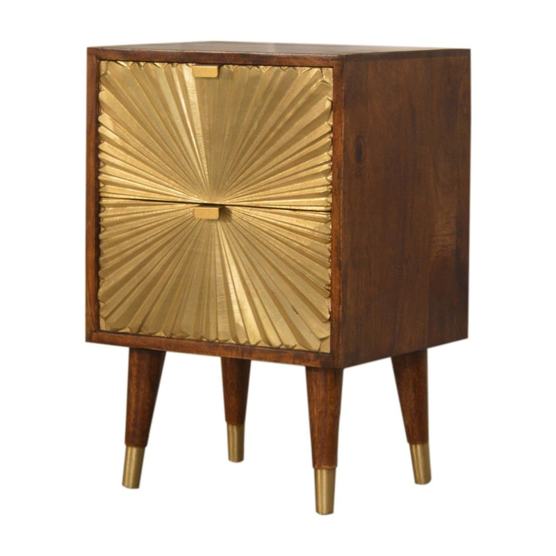 Manila - Nightstand - Brown / Gold - R&R Furniture Gallery (Fountain Valley, CA)