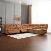Emmy - Power Motion Sectional Sofa - Orange Chenille - R&R Furniture Gallery (Fountain Valley, CA)