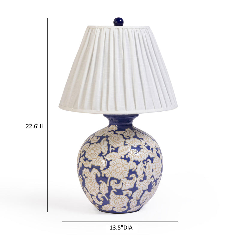 Diana - Table Lamp - Blue & White - R&R Furniture Gallery (Fountain Valley, CA)