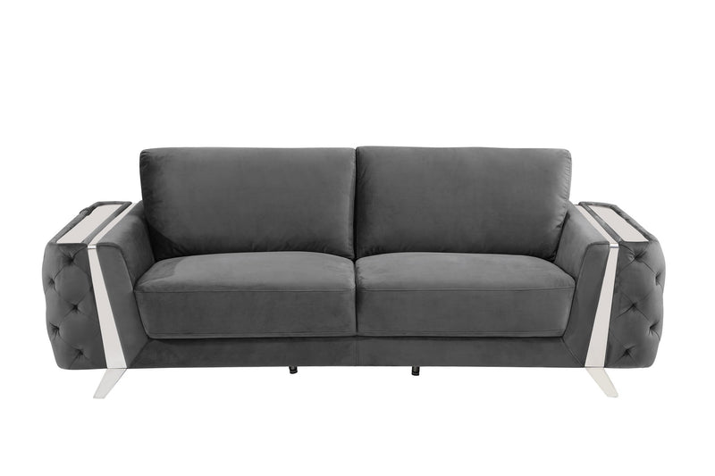 1051 - Contemporary Velvet Sofa - R&R Furniture Gallery (Fountain Valley, CA)