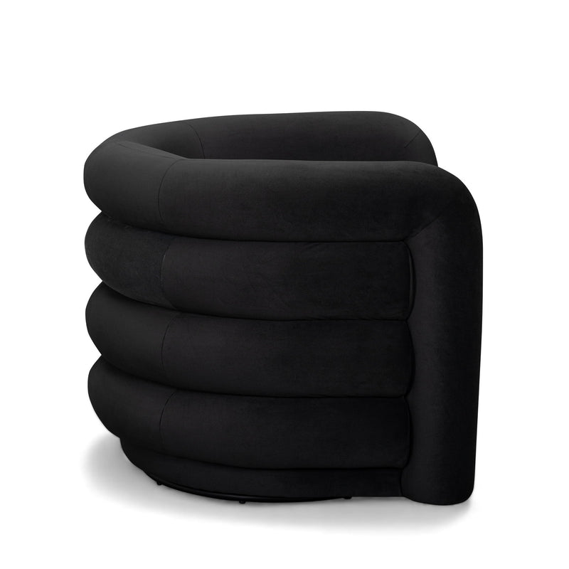 Curves - Velvet Swivel Accent Chair - R&R Furniture Gallery (Fountain Valley, CA)