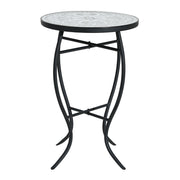 Outdoor Round Side Table With Mosaic Style Top And Curved Iron Legs - R&R Furniture Gallery (Fountain Valley, CA)
