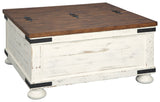 Wystfield - Cocktail Table with Storage - White / Brown - R&R Furniture Gallery (Fountain Valley, CA)