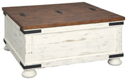 Wystfield - Cocktail Table with Storage - White / Brown - R&R Furniture Gallery (Fountain Valley, CA)