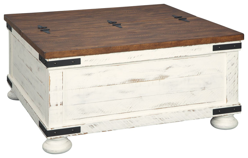 Wystfield - Cocktail Table with Storage - White / Brown - R&R Furniture Gallery (Fountain Valley, CA)