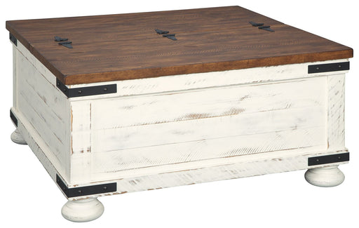 Wystfield - Cocktail Table with Storage - White / Brown - R&R Furniture Gallery (Fountain Valley, CA)