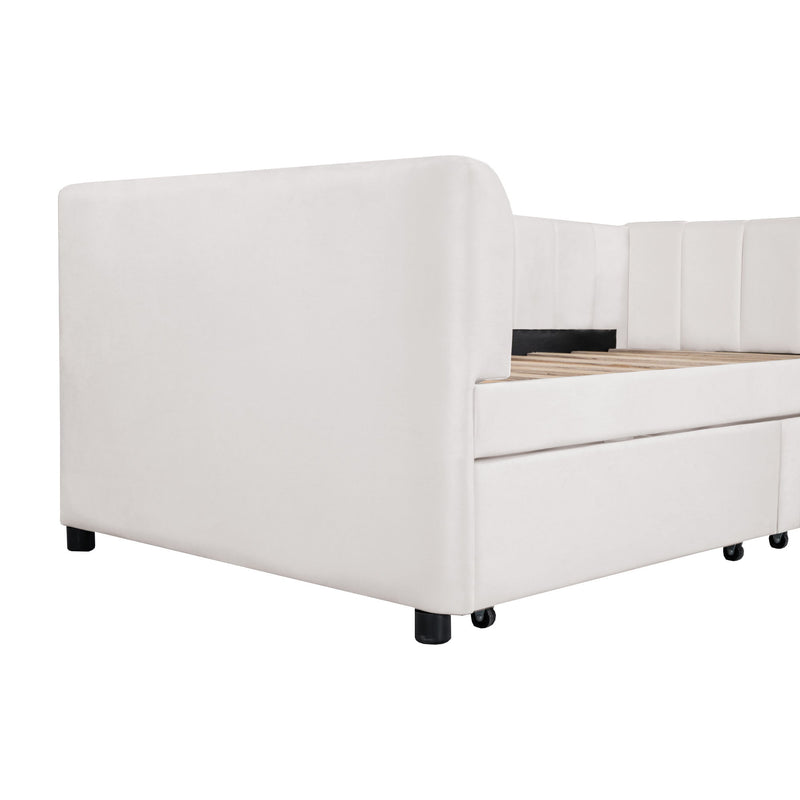 Upholstered Daybed With Ergonomic Design Backrest - R&R Furniture Gallery (Fountain Valley, CA)