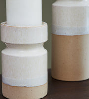 Hurston - Candle Holder Set (Set of 3) - Ivory / Brown - R&R Furniture Gallery (Fountain Valley, CA)