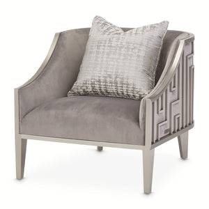 Roxbury Park - Velvet Accent Chair - Gray Pearl / Stainless Steel - R&R Furniture Gallery (Fountain Valley, CA)