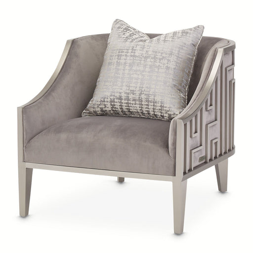 Roxbury Park - Velvet Accent Chair - Gray Pearl / Stainless Steel - R&R Furniture Gallery (Fountain Valley, CA)