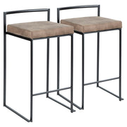Lumi Source Fuji contemporary style stackable counter stool set with sleek design and modern wooden finish, perfect for kitchen or bar area.