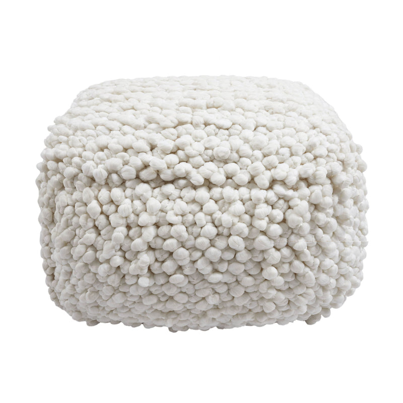 Cathy - Woven Pouf - Cream - R&R Furniture Gallery (Fountain Valley, CA)