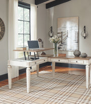 Realyn - Home Office Lift Top Desk - White / Brown - R&R Furniture Gallery (Fountain Valley, CA)