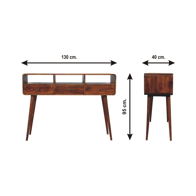 Triple Curved Console Table - Brown - R&R Furniture Gallery (Fountain Valley, CA)