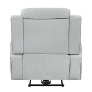 Elonzo - Power Motion Recliner With LED, Power Headrest & Speaker - Light Gray - R&R Furniture Gallery (Fountain Valley, CA)