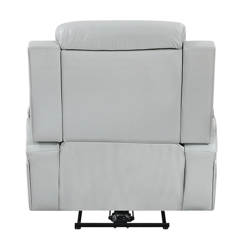 Elonzo - Power Motion Recliner With LED, Power Headrest & Speaker - Light Gray - R&R Furniture Gallery (Fountain Valley, CA)