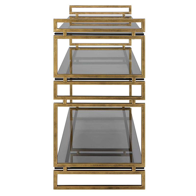 Stacked Up - Glass Console Table - Gray