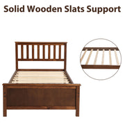 DreamHaus platform bed with headboard, footboard, and wood slat support, showcased in a modern bedroom setting.