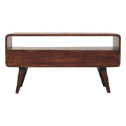 Solid Wood Curved Media Unit - R&R Furniture Gallery (Fountain Valley, CA)