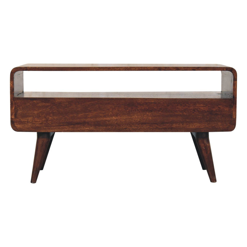 Solid Wood Curved Media Unit - R&R Furniture Gallery (Fountain Valley, CA)