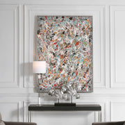 Hand painted canvas art titled Organized Chaos in Pearl Silver by Uttermost, featuring an abstract, textured design.