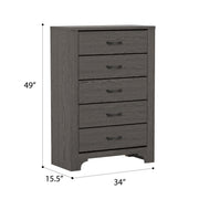 5 Drawer Dresser - Gray / Brown - R&R Furniture Gallery (Fountain Valley, CA)