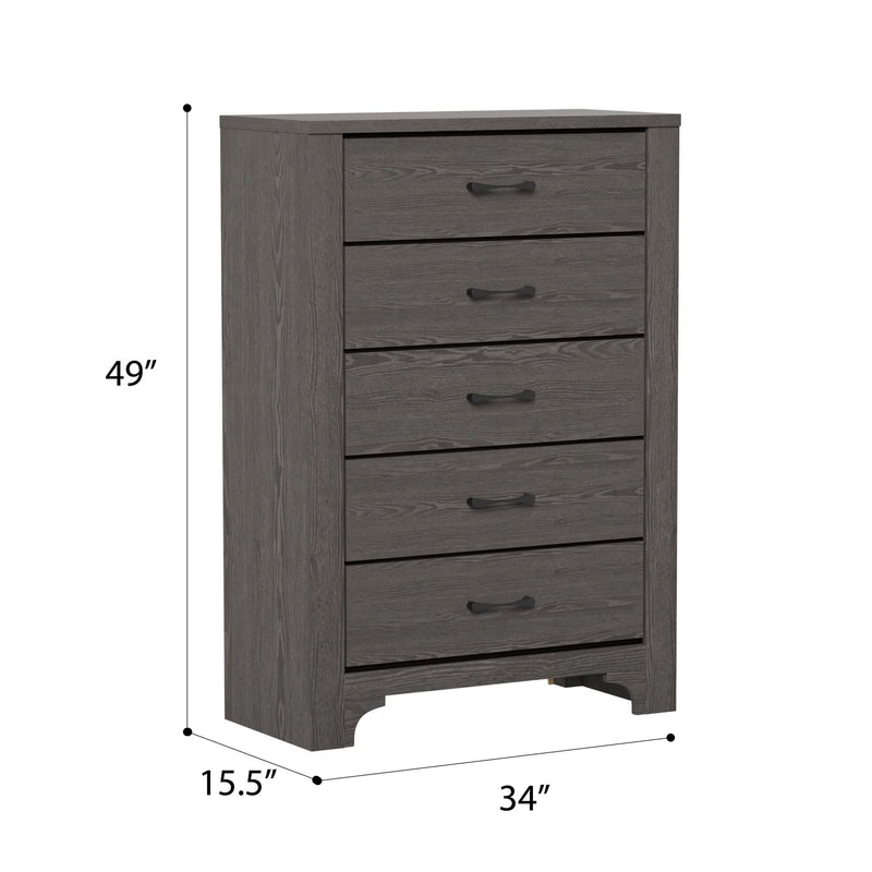 5 Drawer Dresser - Gray / Brown - R&R Furniture Gallery (Fountain Valley, CA)