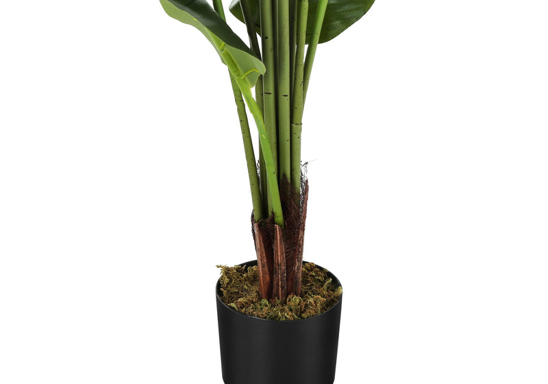 59" Tall, Artificial Plant, Strelitzia Tree, Indoor, Faux, Fake, Floor, Greenery, Potted, Real Touch, Decorative - Green / Black - R&R Furniture Gallery (Fountain Valley, CA)