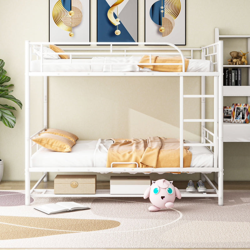 Metal Bunk Bed With Shelf And Guardrails - R&R Furniture Gallery (Fountain Valley, CA)