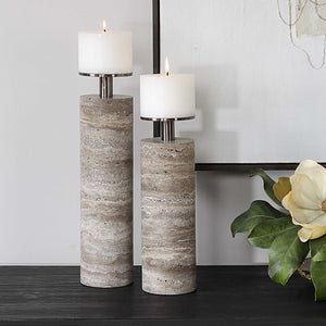 Shadowstone - Candleholders (Set of 2) - Gray