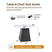 Rounded Square Outdoor Pedestal Dining Table - R&R Furniture Gallery (Fountain Valley, CA)