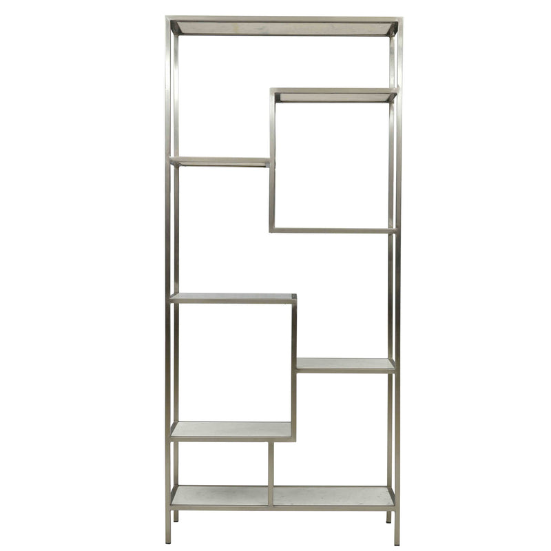 Monroe - Bookcase - Antique Nickel And Natural White