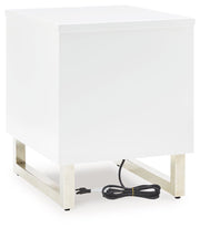 Gardoni - Chair Side End Table - White / Black - R&R Furniture Gallery (Fountain Valley, CA)