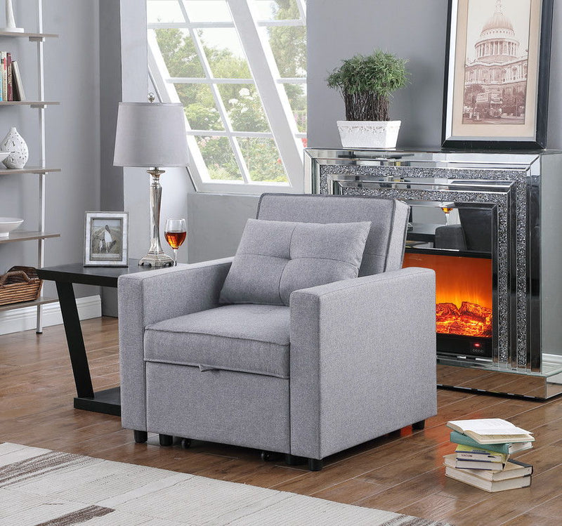 Zoey - Convertible Sleeper Chair With Side Pocket - R&R Furniture Gallery (Fountain Valley, CA)
