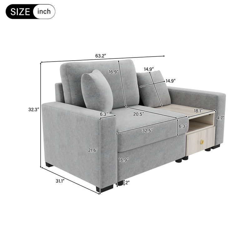 Modular Sofa Couch With Storage Armrest And Center Console - R&R Furniture Gallery (Fountain Valley, CA)
