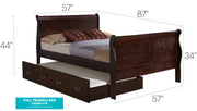 Elegant Glory Furniture trundle bed with classic design, featuring a wooden frame and space-saving pull-out bed for versatile sleeping options.