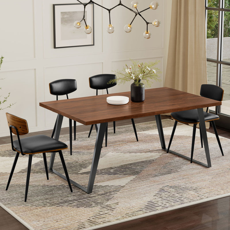 Simpli-Home Lowry handcrafted square dining table with wood finish, showcasing sturdy construction and modern design for dining rooms.