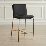 Uttermost Ascend counter stool with a sleek wooden seat and metal frame, 24-27 inch counter height, modern design.