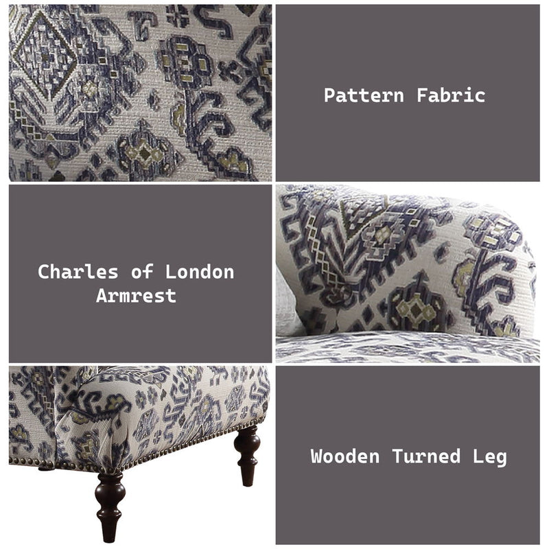 Saira - Chair With Pillow - Pattern Fabric - R&R Furniture Gallery (Fountain Valley, CA)