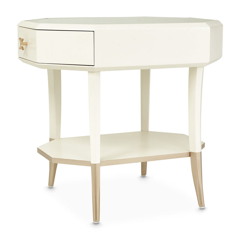 La Rachelle - Octagonal End Table - Champagne - R&R Furniture Gallery (Fountain Valley, CA)