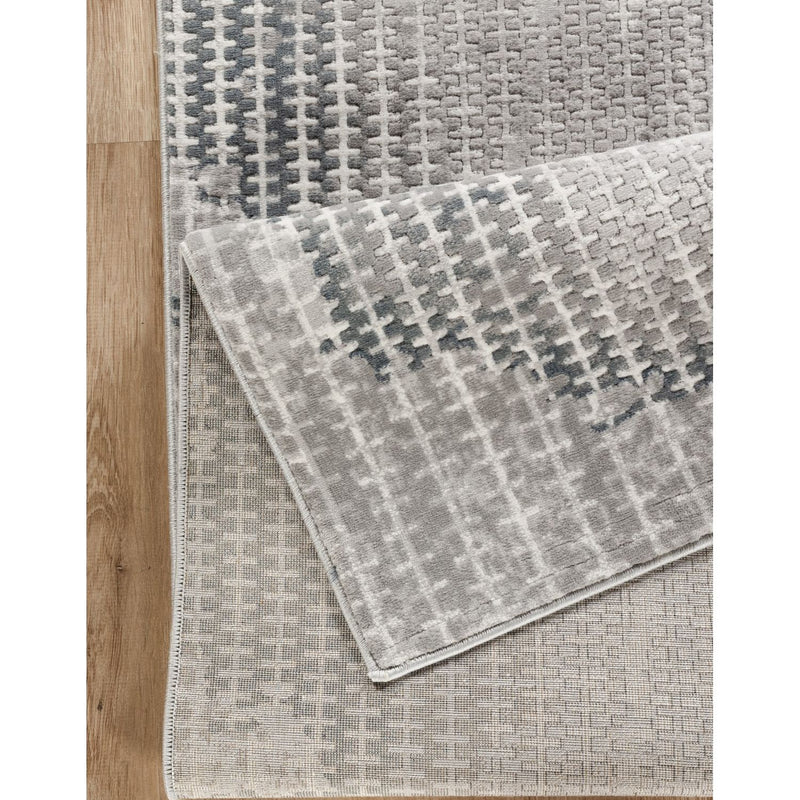 Geometrix - 5'3" X 7'3" Area Rug, Geometric 3D Effect - Ivory / Gray - R&R Furniture Gallery (Fountain Valley, CA)