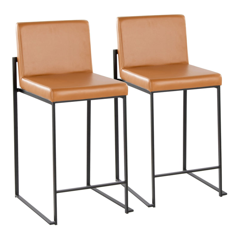 Lumi Source Fuji high back barstool with elegant contemporary design, featuring sleek lines and a comfortable seat.