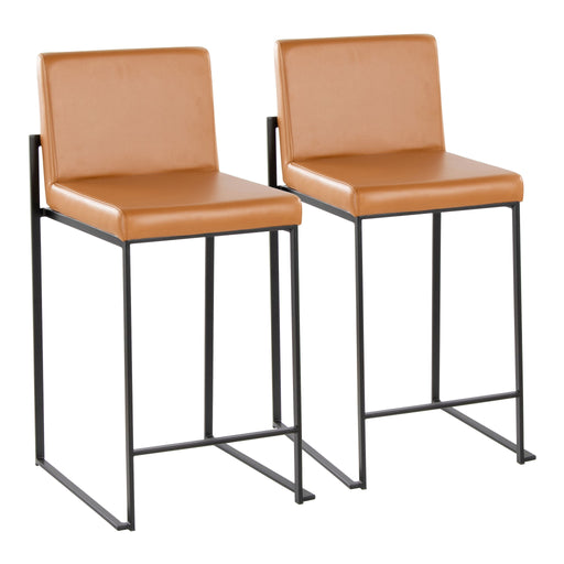 Lumi Source Fuji high back barstool with elegant contemporary design, featuring sleek lines and a comfortable seat.