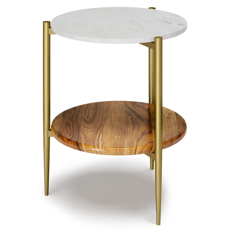 Wagner - Round Marble & Wood Table - R&R Furniture Gallery (Fountain Valley, CA)