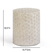 Lorna - Capiz Shell Motif Stool - Pearl Petal - R&R Furniture Gallery (Fountain Valley, CA)