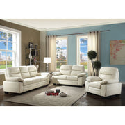 Glory Furniture Marta stationary sofa with plush beige upholstery and modern design, shown in a cozy living room setting.