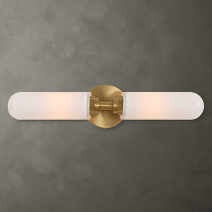 Wellsville - 2 Light Brass Sconce - White / Gold