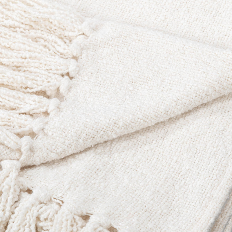 Throws - 50" x 70" TC Aria Boucle Throw - Ivory - R&R Furniture Gallery (Fountain Valley, CA)